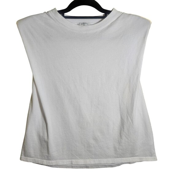 Babaton Women Shoulder Pad Tee White L Power Basics, Old Money Athflow Layering - Picture 2 of 8